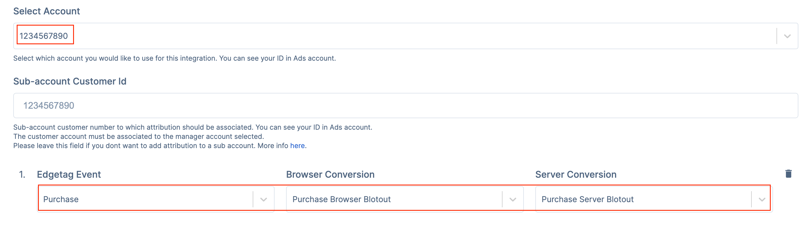Mapping Conversion actions